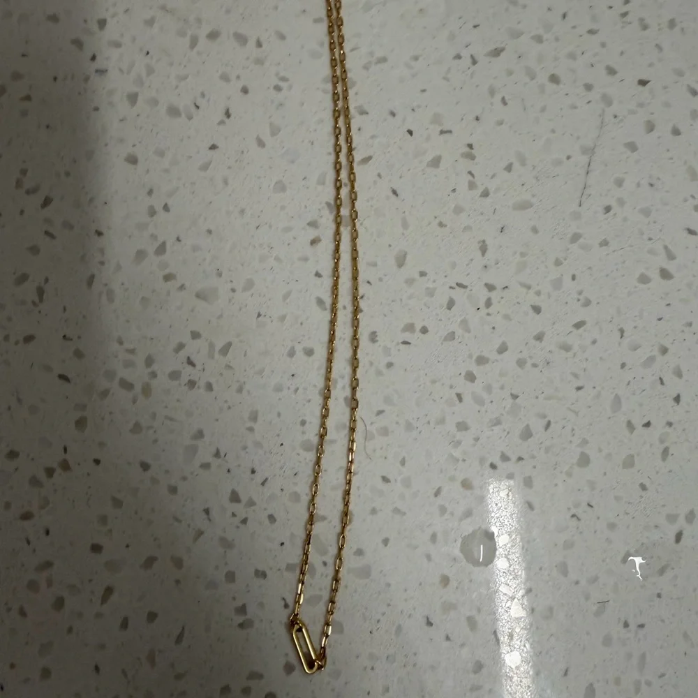 Gold Paperclip Chain Necklace Minimalist Necklace - Picture 1 of 3